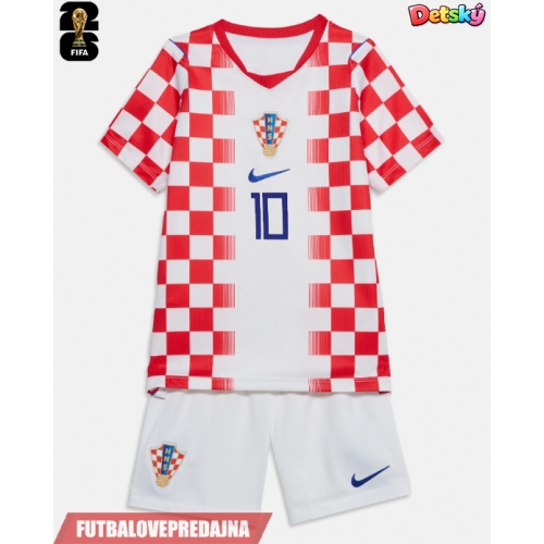 Lacne Dětský Futbalové dres Chorvátsko Luka Modric #10 MS 2026 Krátky Rukáv - Domáci (+ trenírky)